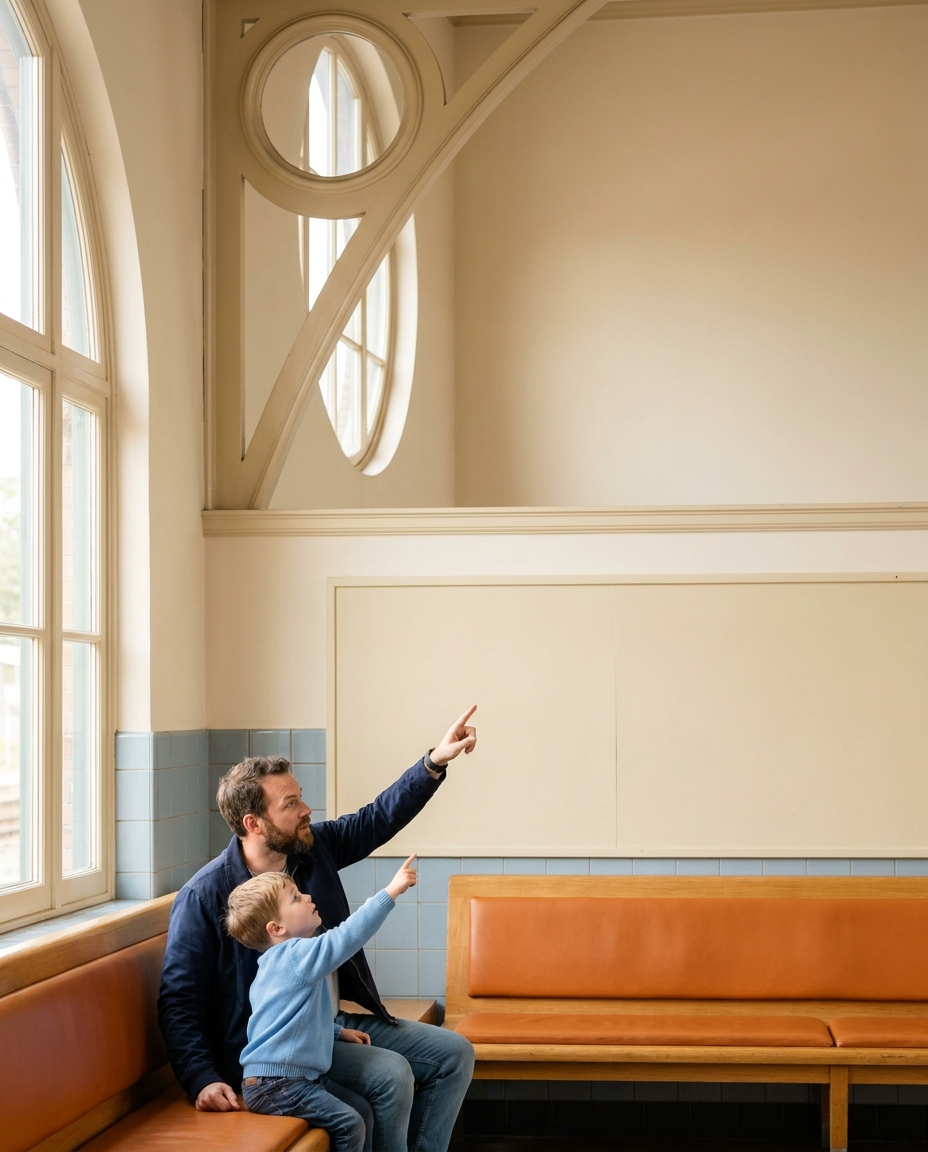 A dad and child playing together